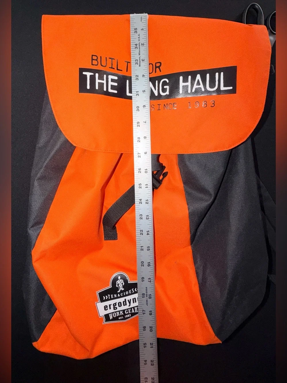 Ergodyne Tenacious Work Gear Bag, Orange, And Black 12 X 6 X 18